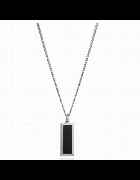 Collar Hombre Acero Viceroy Fashion Plata con Agata Negra