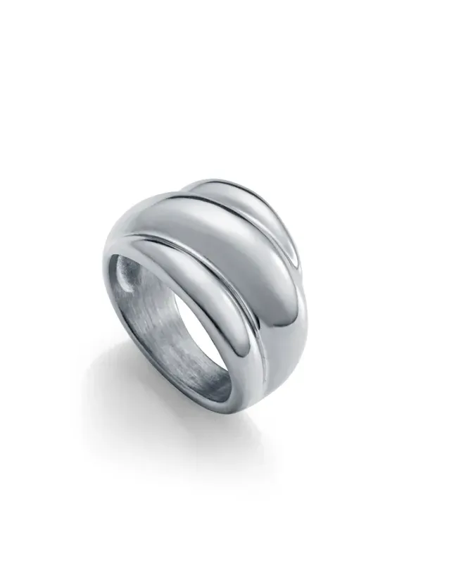 Anillo de mujer de acero ancho volumen