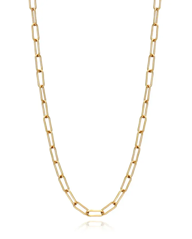 Cadena Chic en acero Ip dorado tipo clip con cierre lobster