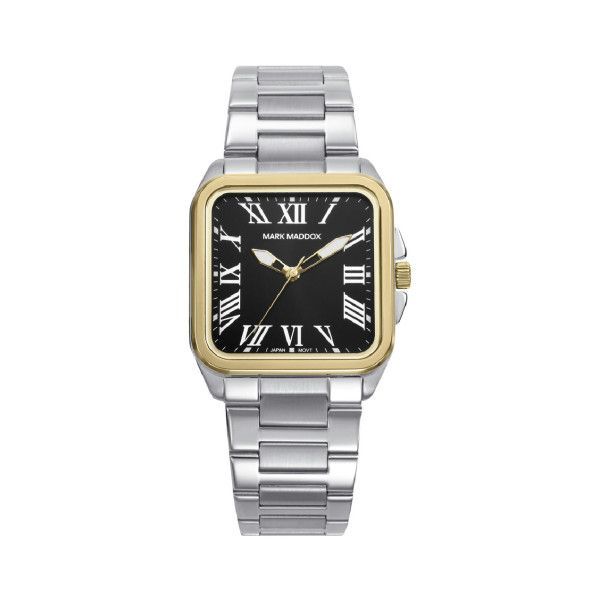 Reloj cuadrado con esfera negra para mujer