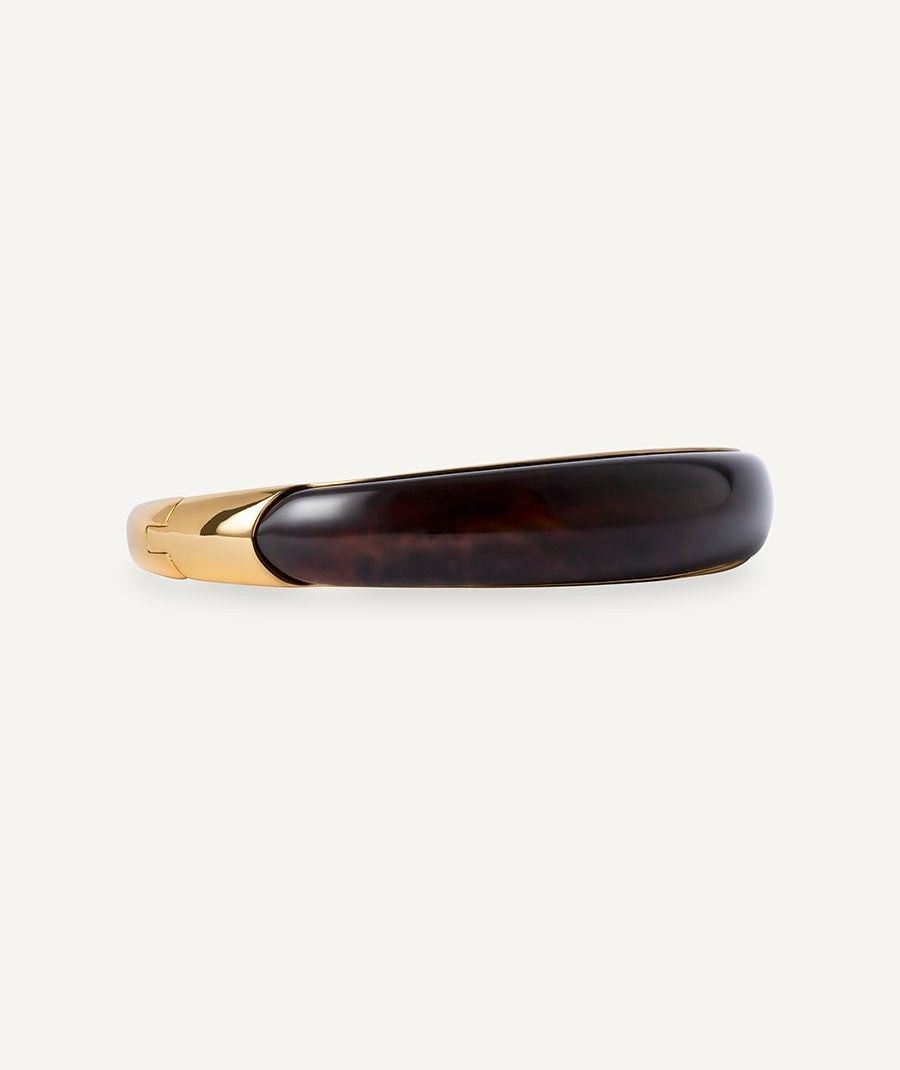 Brazalete rígido Coffee con Acetato y Resina marrón