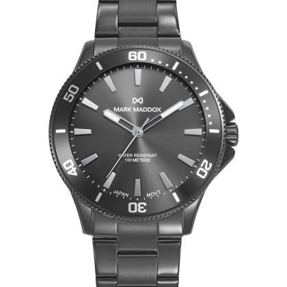 Reloj caja de acero Ip negro 10 Atm,brazalete de acero Ip negro,movimiento cuarzo