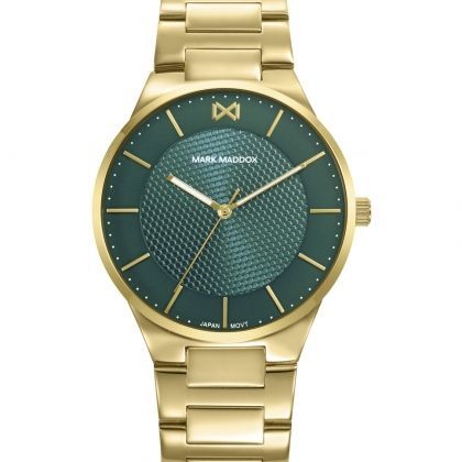Reloj de acero Ip dorado 5 Atm, brazalete de acero Ip dorado,movimiento cuarzo
