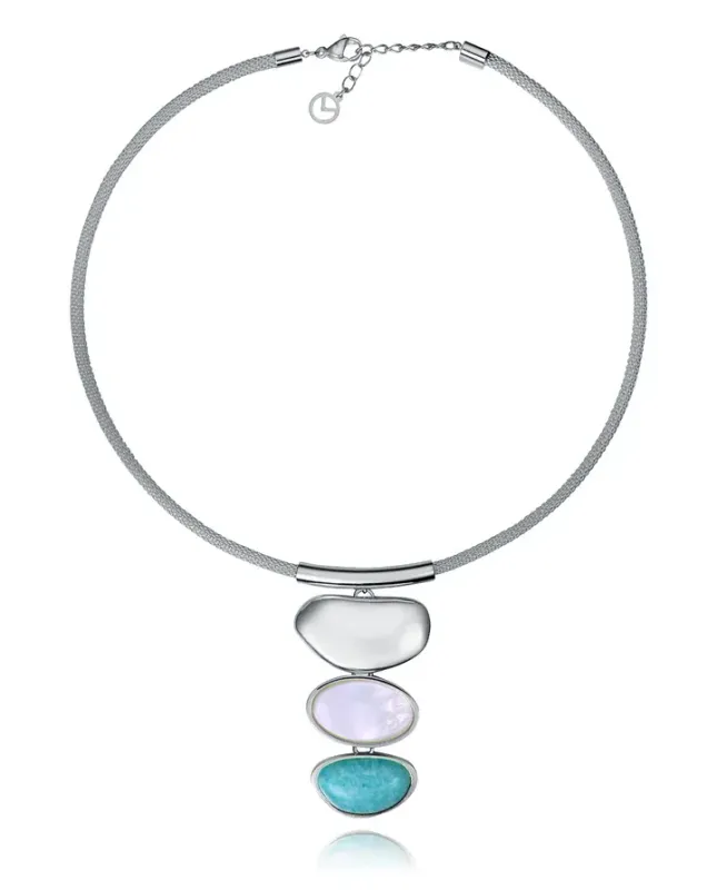 Collar Acero Chapado Plata Pied Nat Sra Fshn