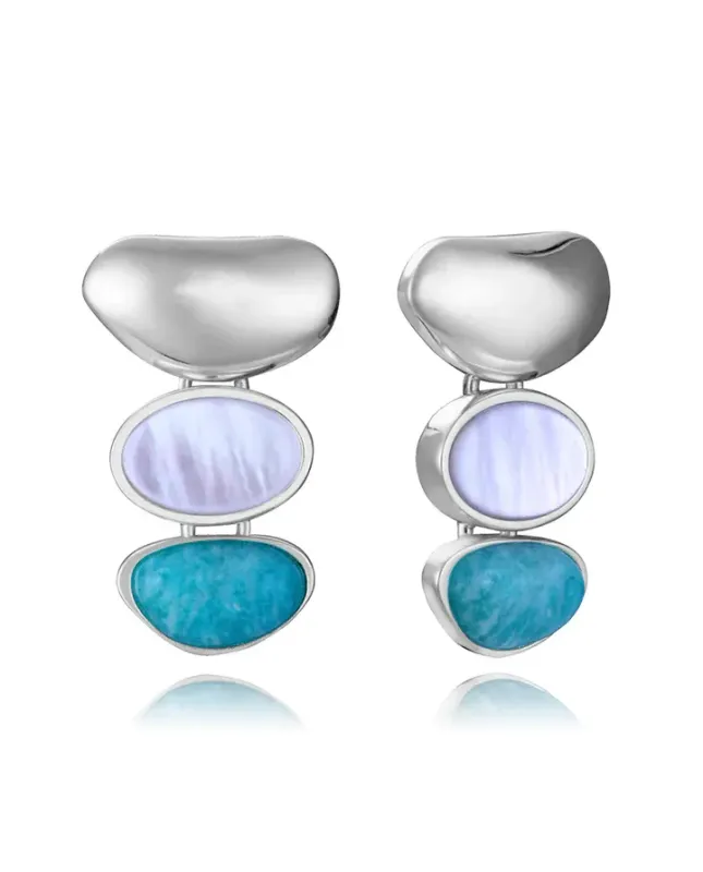 Pend Acero Chapado Plata Piedra Nat Sra Fshn