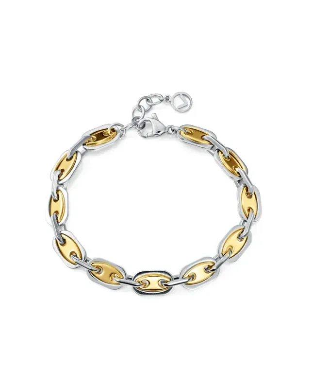 Pulsera de mujer de acero e Ip dorado de eslabones