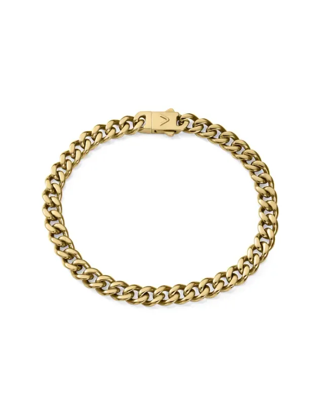 Pulsera de hombre de de acero Ip dorado cadena