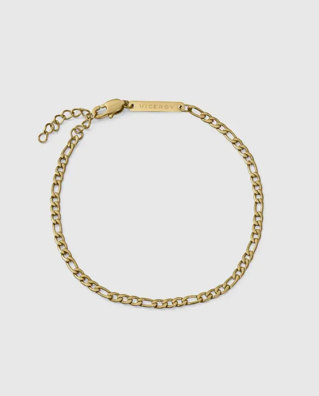 Pulsera de hombre de acero Ip dorado cadena
