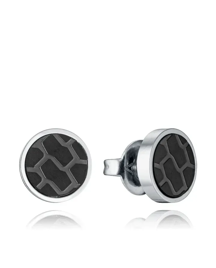 Pendientes de hombre de acero Ip negro