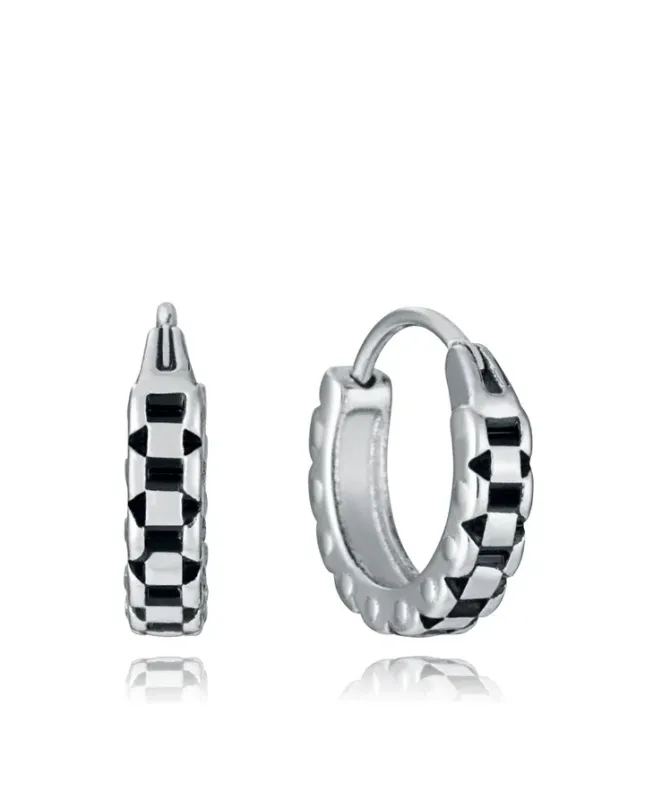 Pendientes de hombre de acero criolla con diseño