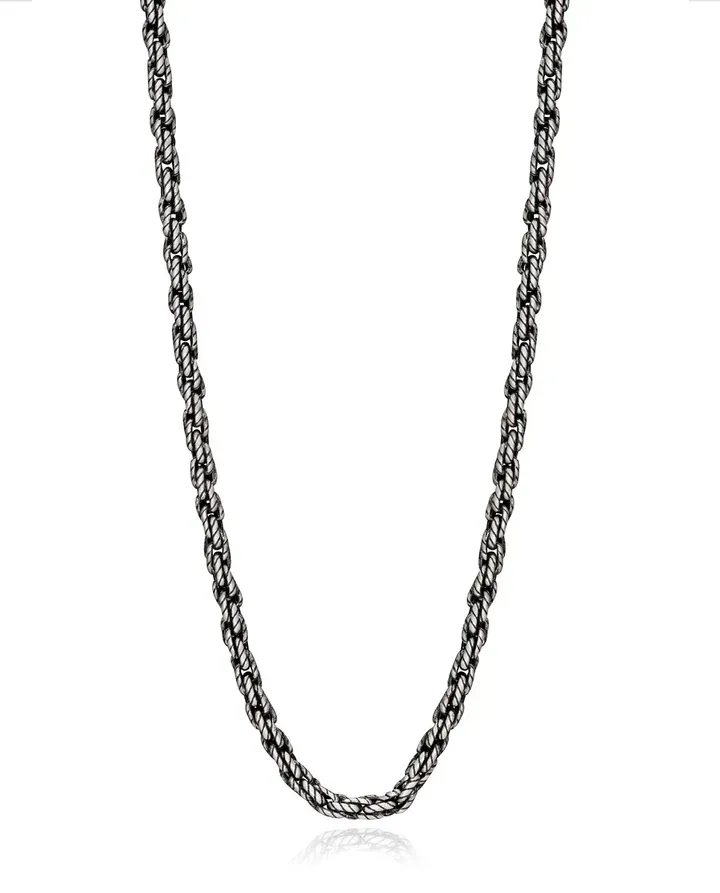 Cadena de cordón de hombre Beat de acero color negro