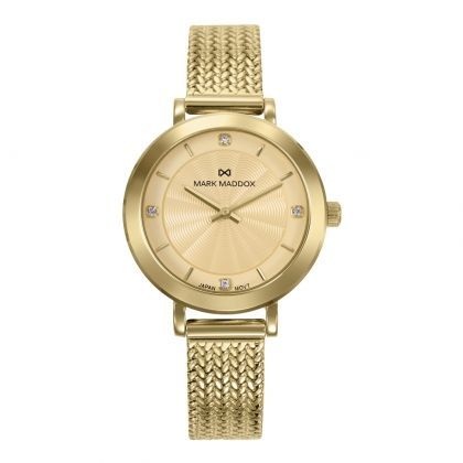 Reloj caja de acero Ip dorado,brazalete de acero Ip dorado,movimiento cuarzo