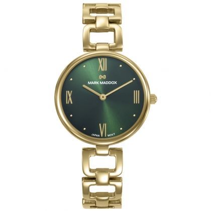 Reloj caja de acero Ip dorado,brazalete de acero Ip dorado,movimiento cuarzo