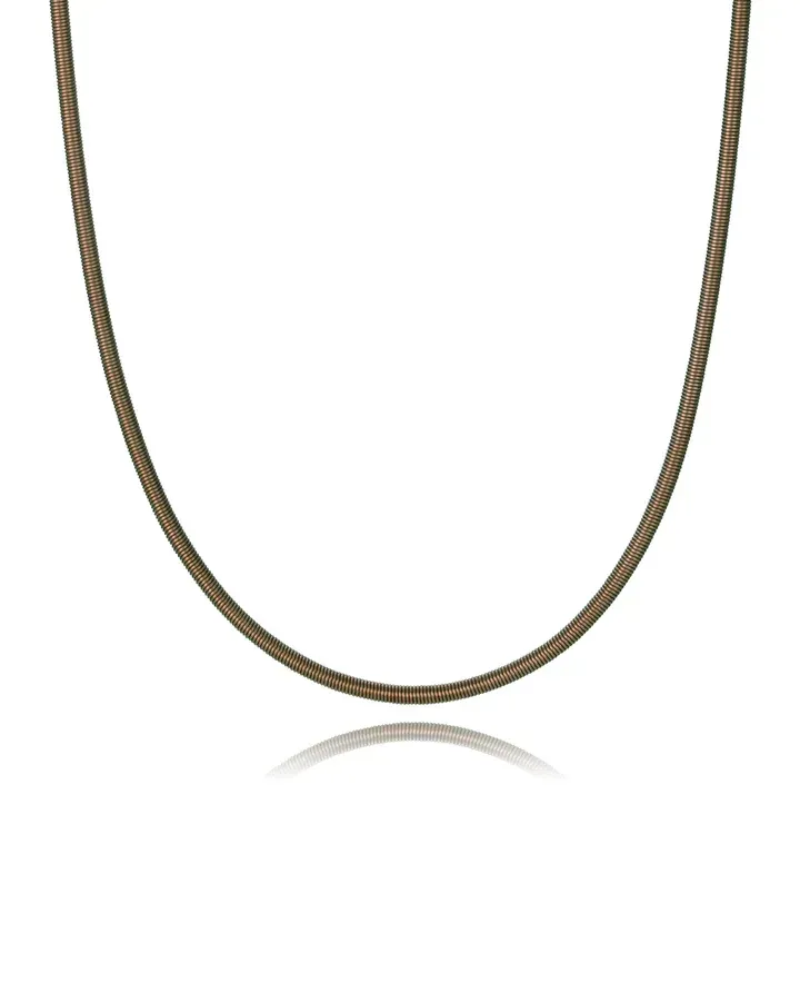 Collar Acero Y Titanio Ip Marrón Sra Fashion