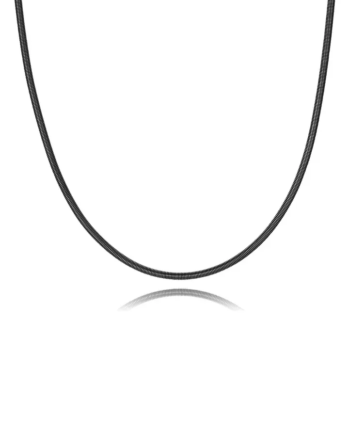 Collar Acero Y Titanio Ip Negro Sra Fashion