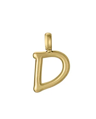 Colgante Letra D Acero Ip Dorado Sra Fashion