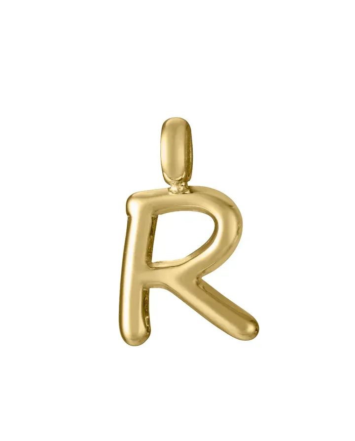 Colgante Letra R Acero Ip Dorado Sra Fashion