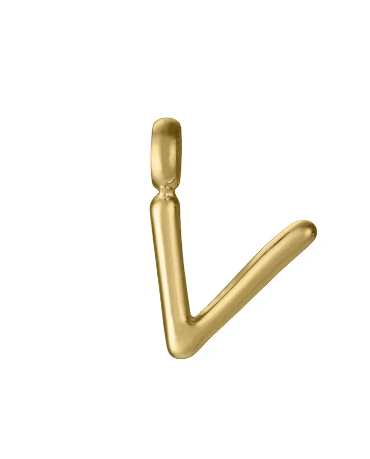 Colgante Letra V Acero Ip Dorado Sra Fashion