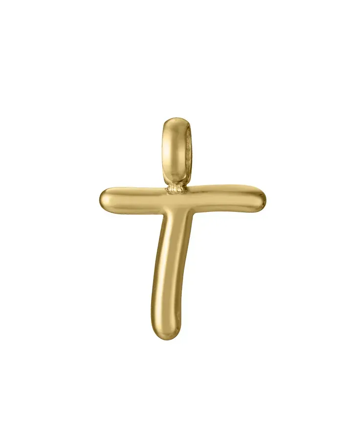 Colgante Letra T Acero Ip Dorado Sra Fashion