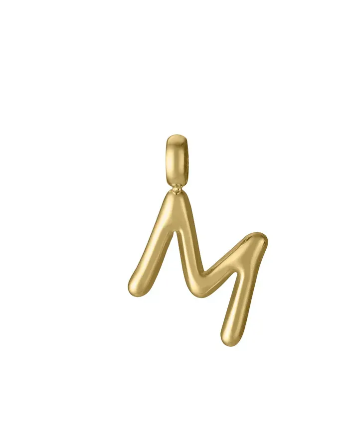 Colgante Letra M Acero Ip Dorado Sra Fashion