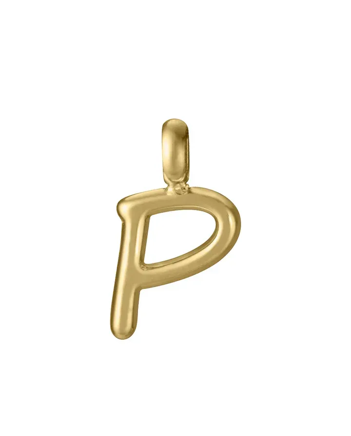 Colgante Letra P Acero Ip Dorado Sra Fashion