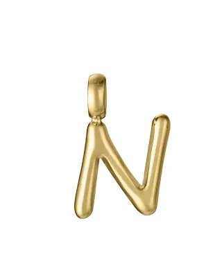 Colgante Letra N Acero Ip Dorado Sra Fashion