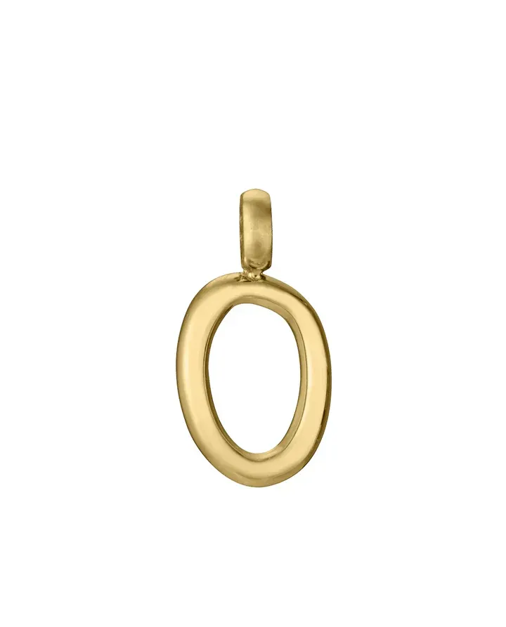 Colgante Letra O Acero Ip Dorado Sra Fashion