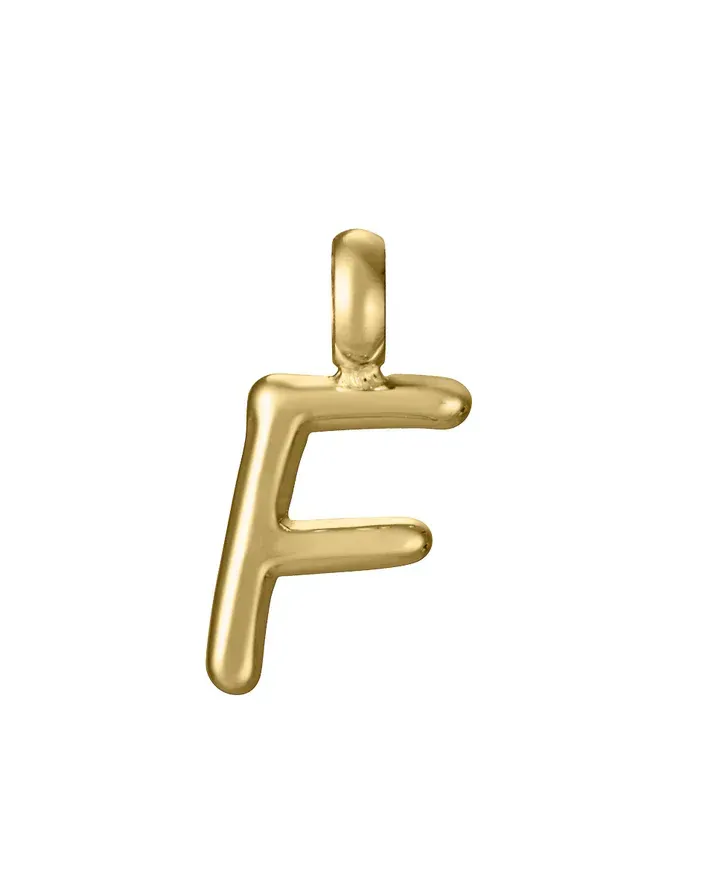 Colgante Letra F Acero Ip Dorado Sra Fashion