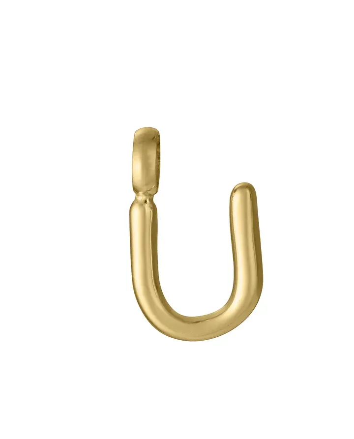 Colgante Letra U Acero Ip Dorado Sra Fashion