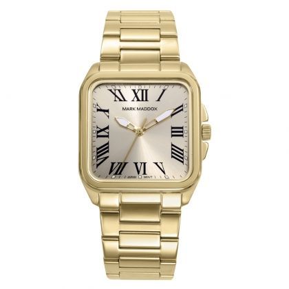 Reloj caja de acero Ip dorado,brazalete de acero Ip dorado,movimiento cuarzo