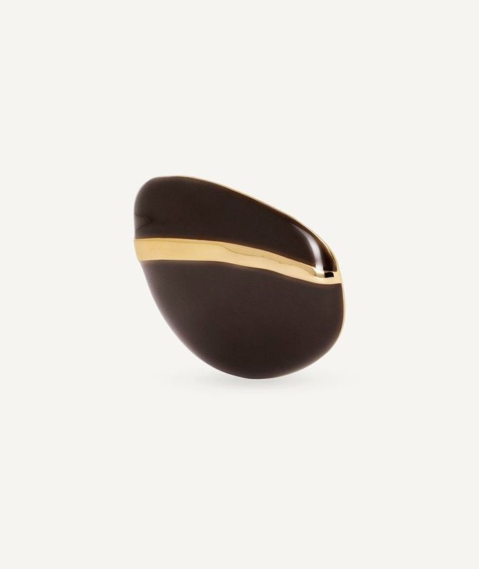 Broche asimétrico Intervalo con Esmaltes marrón