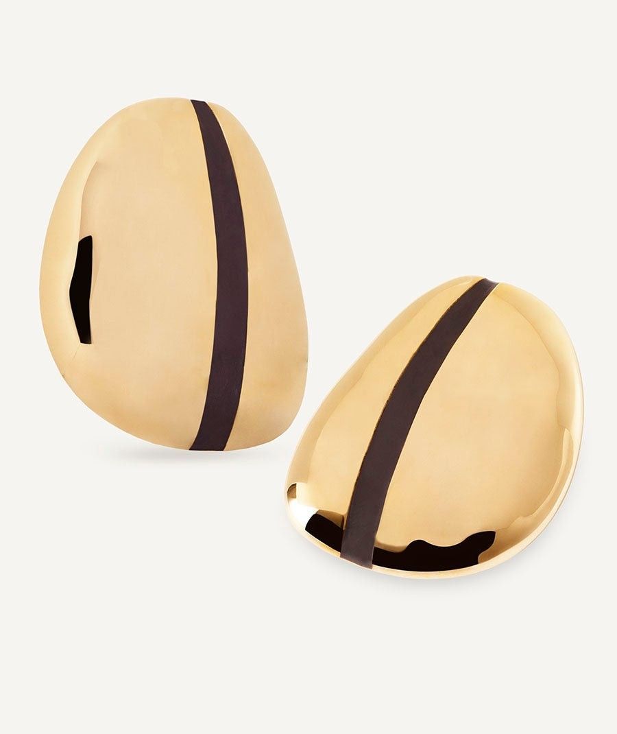 Pendientes volumen Suspiro con Esmaltes marrón