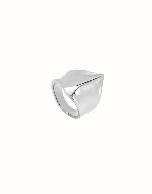 Anillo bañado en plata de ley figura mantarraya