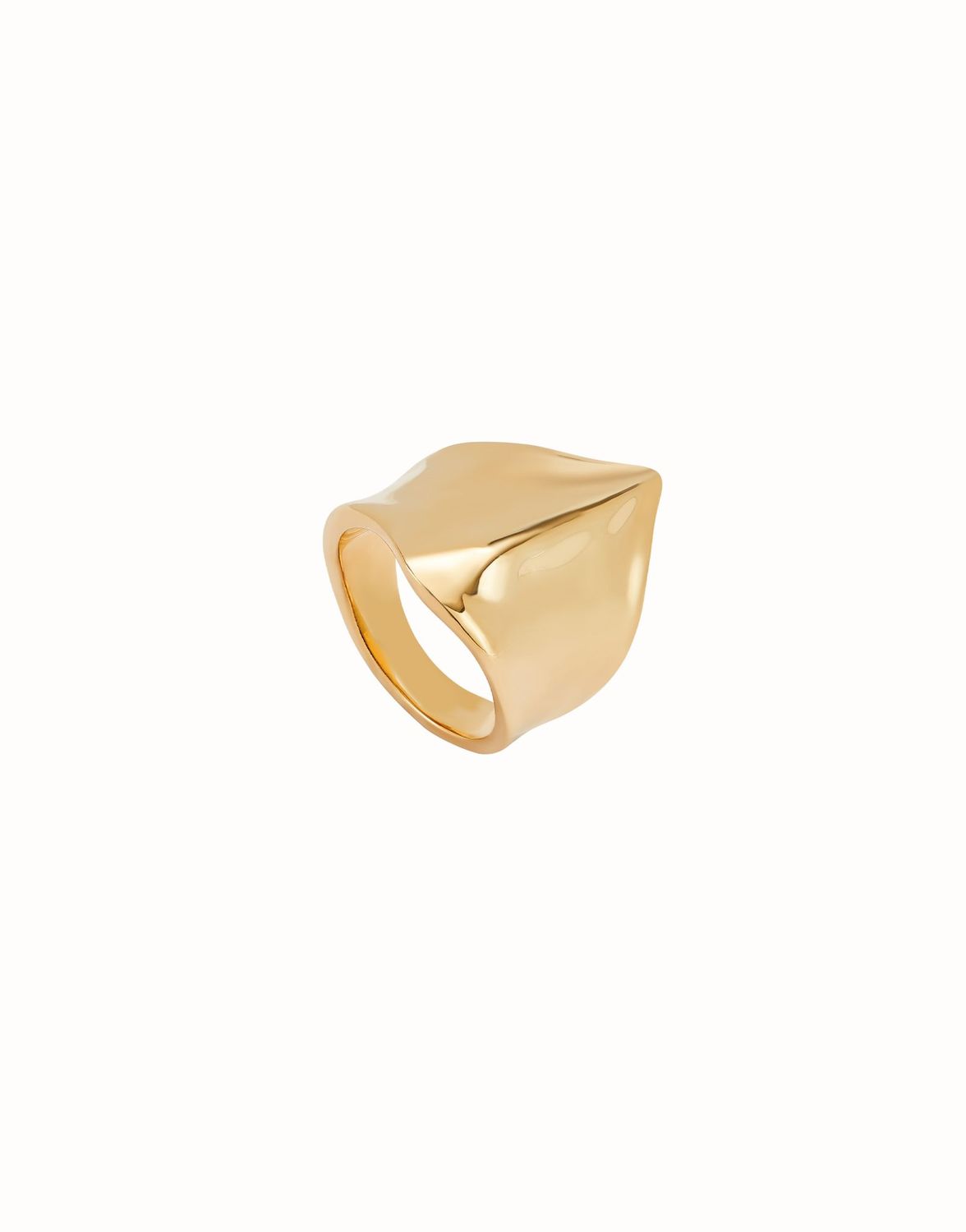 Anillo bañado en oro 18K figura mantarraya