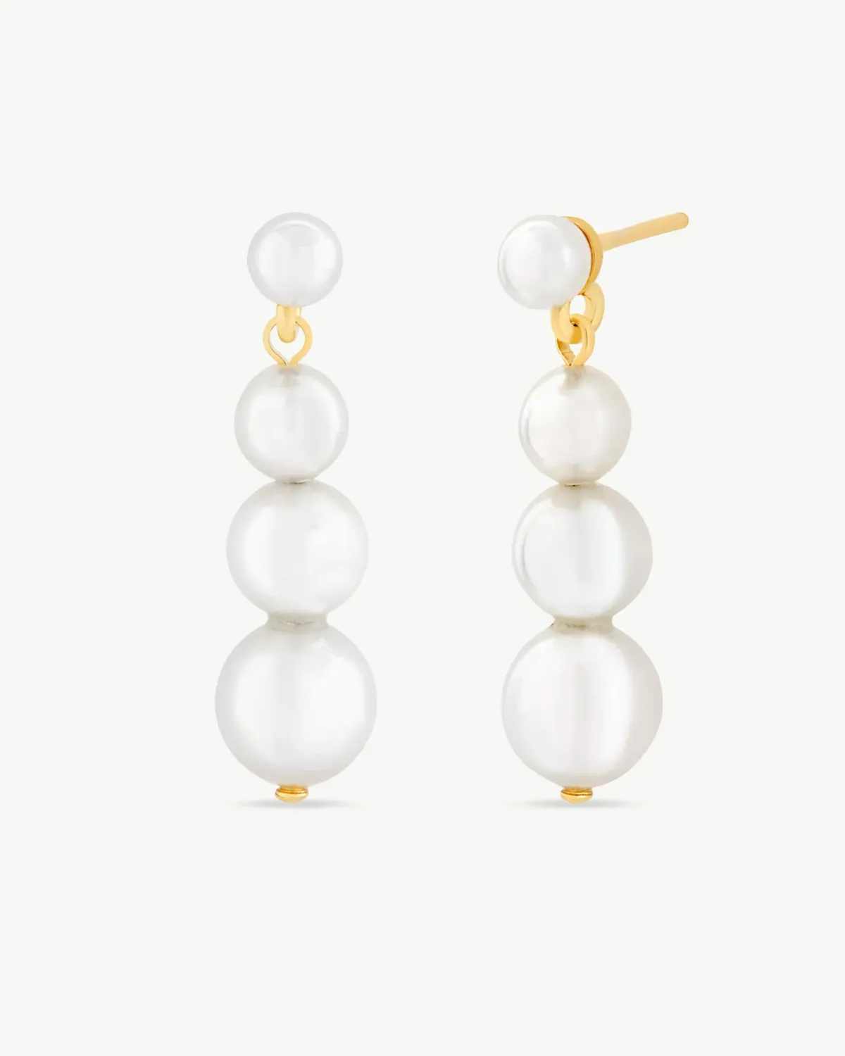 Pendientes Largos Dorados con Perlas Petit