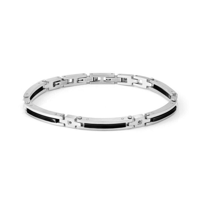Pulsera Nomination Strong Acero y 4 Diamantes Negros