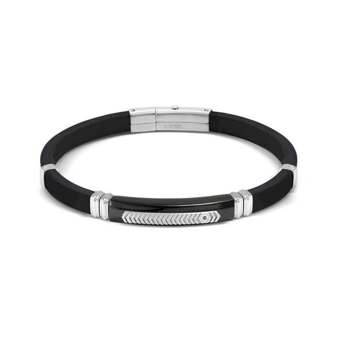 Pulsera Nomination City Caucho Negro y Acero Bicolor Pulsera Nomination City Caucho Negro y Acero Bicolor