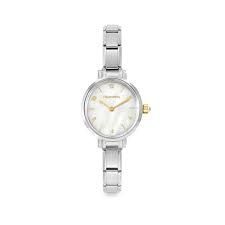 Reloj Time con esfera oval Madreperla blanca