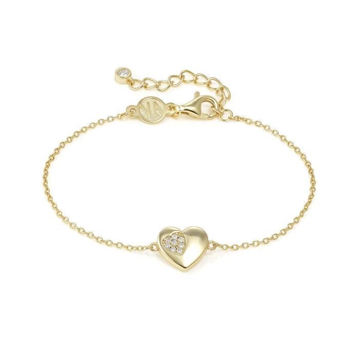 Pulsera Nomination Petit Sparkle Corazón Acero Baño Oro y Circonitas