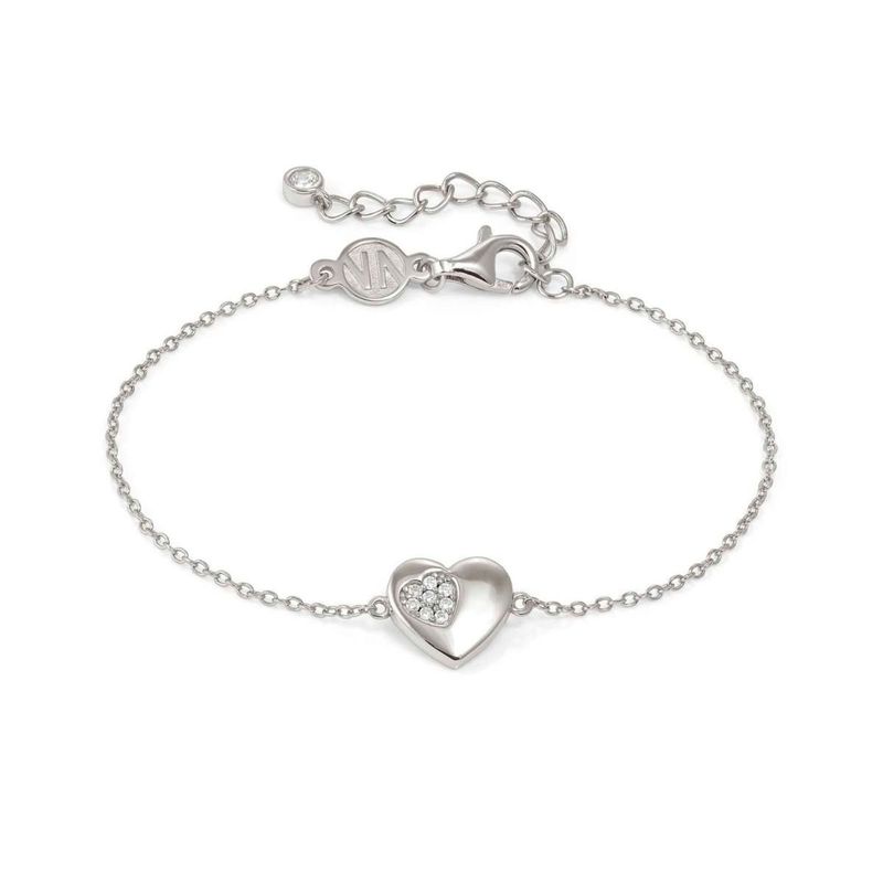 PULSERA NOMINATION DE PLATA CON CIRCONITAS FORMA CORAZON