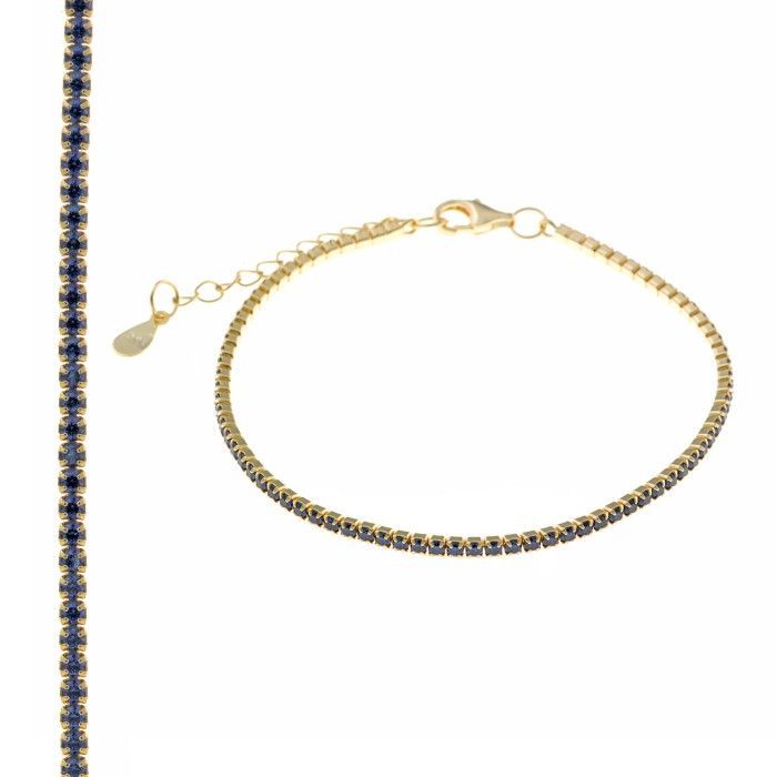 Pulsera Salvatore Plata Baño Oro y Circonitas Tanzanita