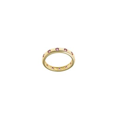 Anillo Salvatore Plata Baño Oro y Circonitas Rubí