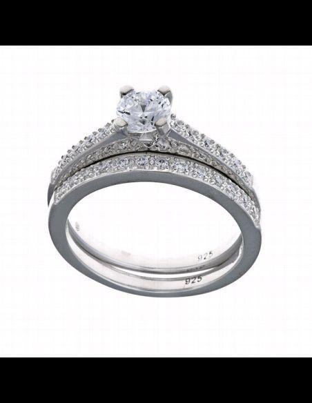 ​ Anillo Mujer Plata Salvatore Doble Circonitas