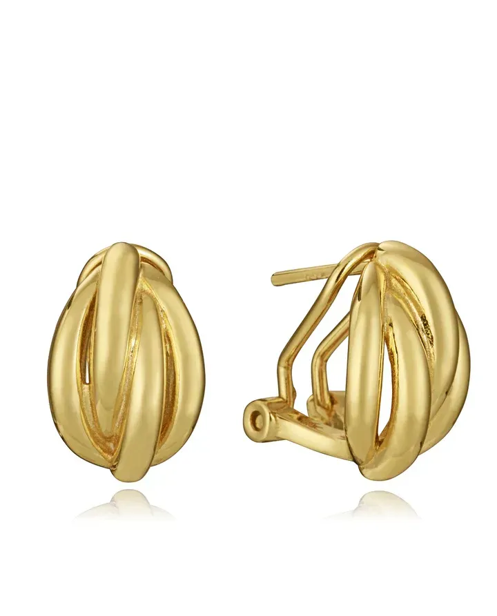 Pendientes de plata de primera ley con baño de oro Pendientes de plata de primera ley con baño de oro