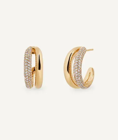 Pendientes semiluna dúo Allure con circonitas