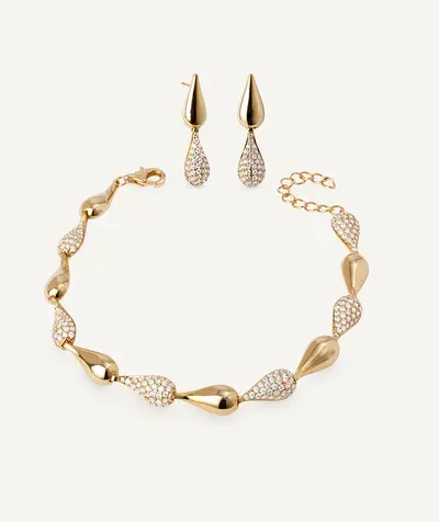 Set collar y pulsera Drops de circonitas