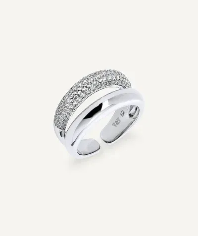 Anillo dúo abierto Allure con circonitas