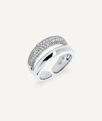 Anillo dúo abierto Allure con circonitas Anillo dúo abierto Allure con circonitas