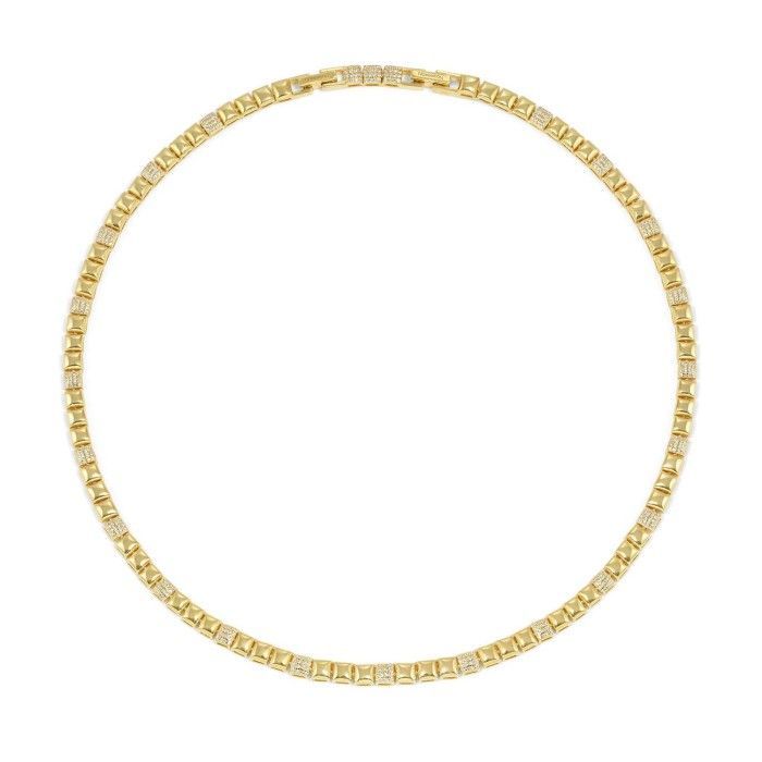 Collar Nomination Enigmatic Shine Acero Baño Oro y Circonitas Blancas