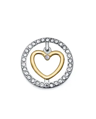 Motivo viceroy Chic de acero con corazón en Ip dorado y circonitas blancas